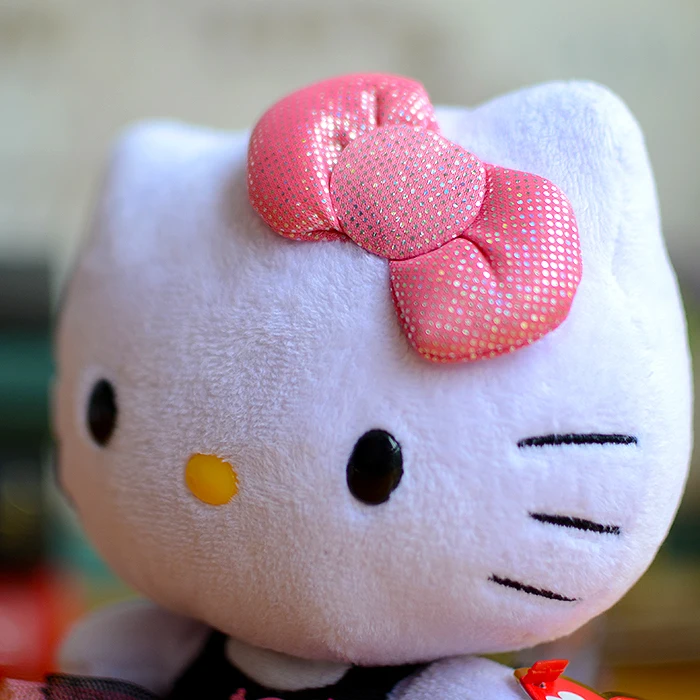 Hello Kitty Bow Cartoon Rainbow Candy Pattern Plush Toys