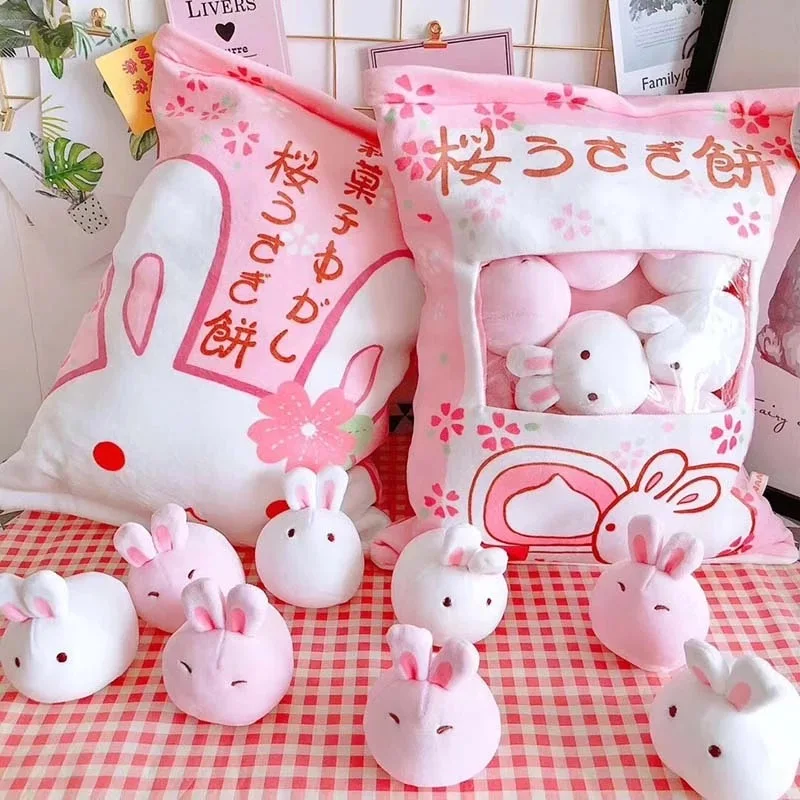 Kawaii Cartoon Rabbit Pudding Plush Model Pillow Toy Kawaii Cartoon Rabbit Pudding Plush Model Pillow Toy
