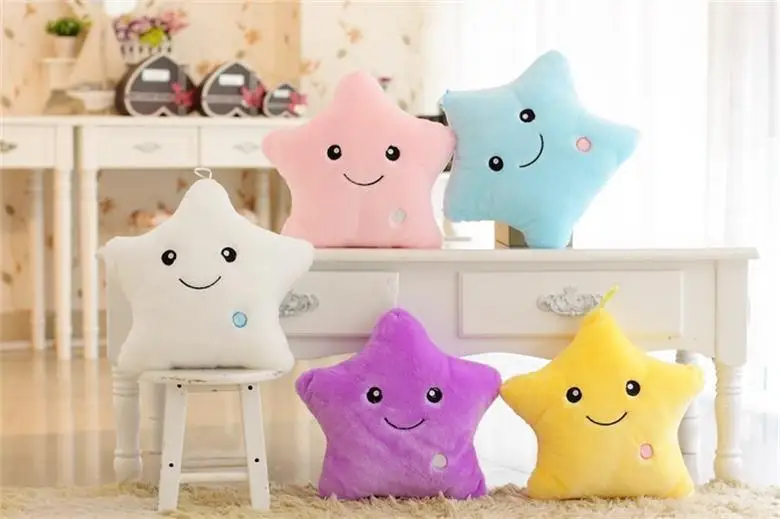 Star Moon Plush Doll 5 Colors LED Light Luminous Pillow Star Moon Plush Doll 5 Colors LED Light Luminous Pillow