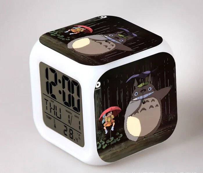 Totoro Anime LED Color Flash Digital Alarm Clocks