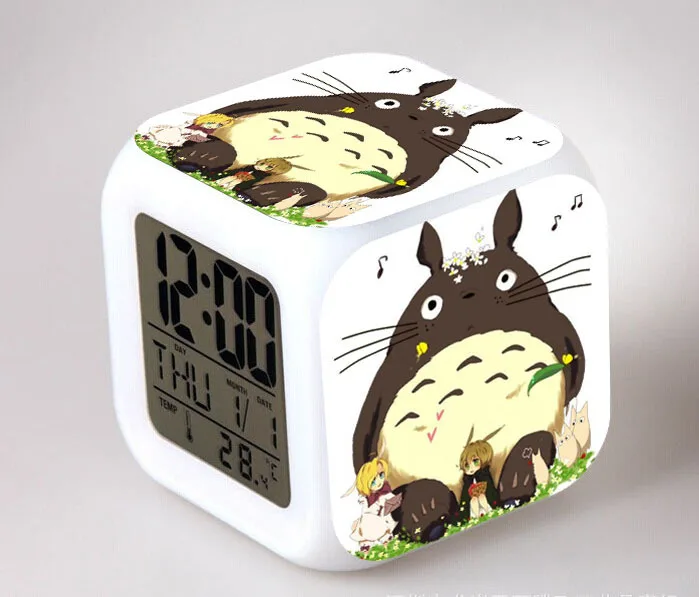 Totoro Anime LED Color Flash Digital Alarm Clocks