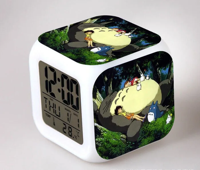 Totoro Anime LED Color Flash Digital Alarm Clocks