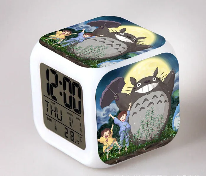 Totoro Anime LED Color Flash Digital Alarm Clocks