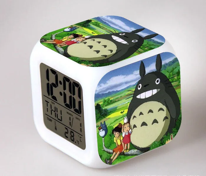 Totoro Anime LED Color Flash Digital Alarm Clocks