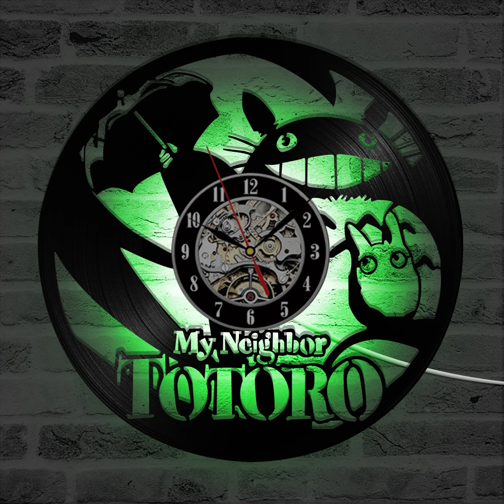 My Neighbor Totoro Cartoon Black Wall Clock
