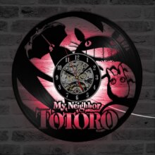 My Neighbor Totoro Cartoon Black Wall Clock My Neighbor Totoro Cartoon Black Wall Clock