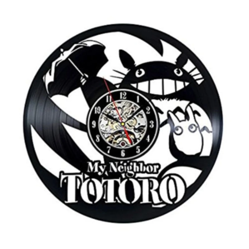 My Neighbor Totoro Cartoon Black Wall Clock