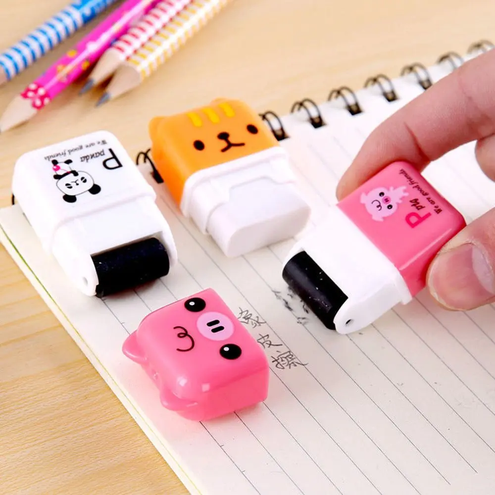 Cartoon Style Stationery Roller/Colorful Rectangle Rubber Eraser