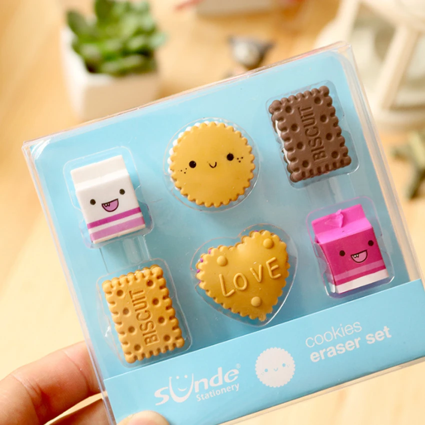 Kawaii Milk Biscuit Cartoon Stationery Boxed Eraser