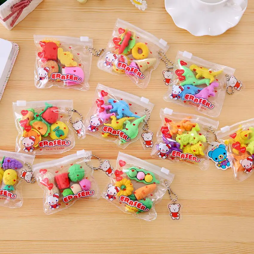 Kawaii Food Animal Shape Cartoon Stationery Eraser