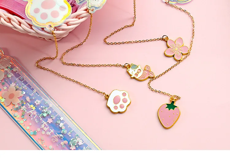 Cartoon Sequin Mermaid Print Glitter Ruler With a Pendant