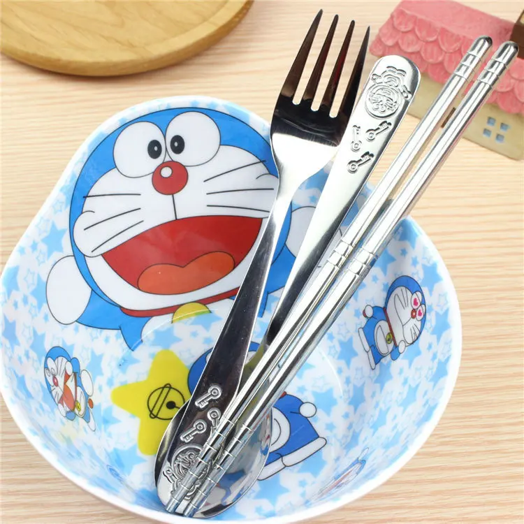 Cartoon Stainless Steel Tableware Dinner Set