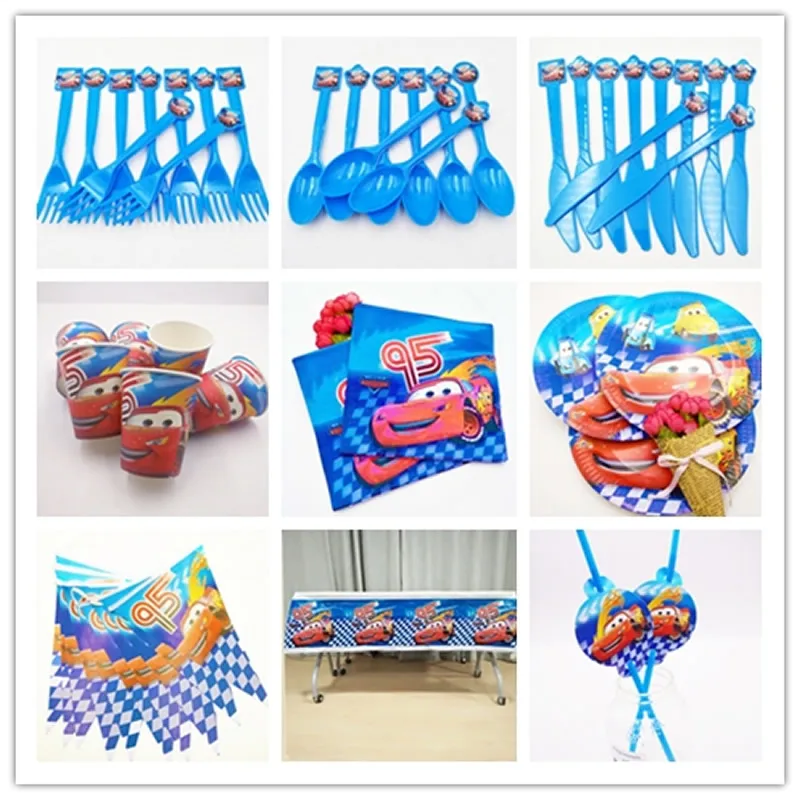 Lightning McQueen Cartoon Car Tableware Set