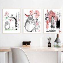 Hayao Miyazaki Totoro Spirited Away Cartoons Wall Art Posters Hayao Miyazaki Totoro Spirited Away Cartoons Wall Art Posters