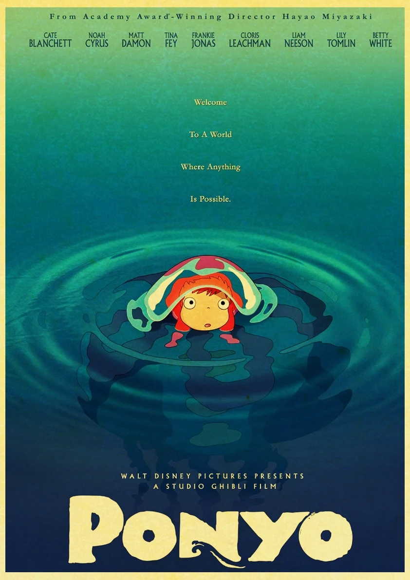 Miyazaki Hayao Movie Spirited Vintage Poster