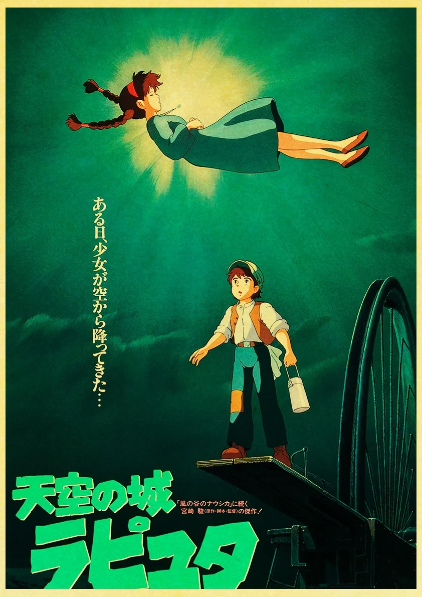 Miyazaki Hayao Movie Spirited Vintage Poster