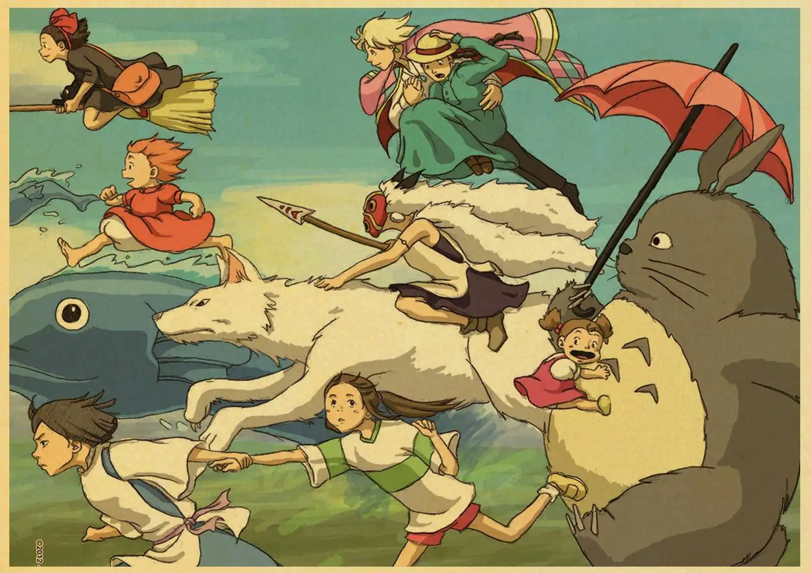 Miyazaki Hayao Anime Kraft Paper Vintage Poster Miyazaki Hayao Anime Kraft Paper Vintage Poster