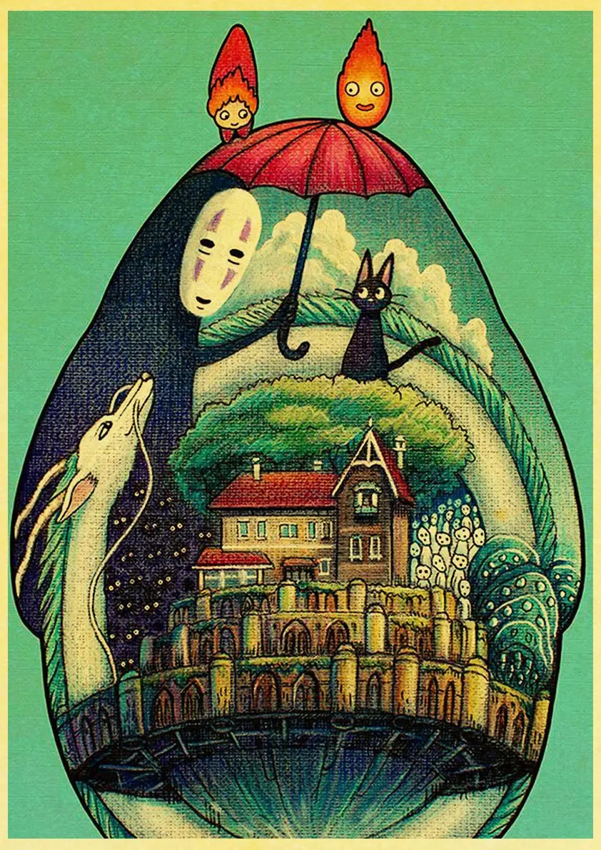 Miyazaki Hayao Totoro Cartoon Wall Poster