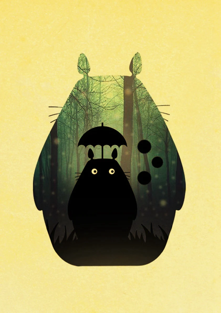 Miyazaki Hayao Totoro Cartoon Wall Poster
