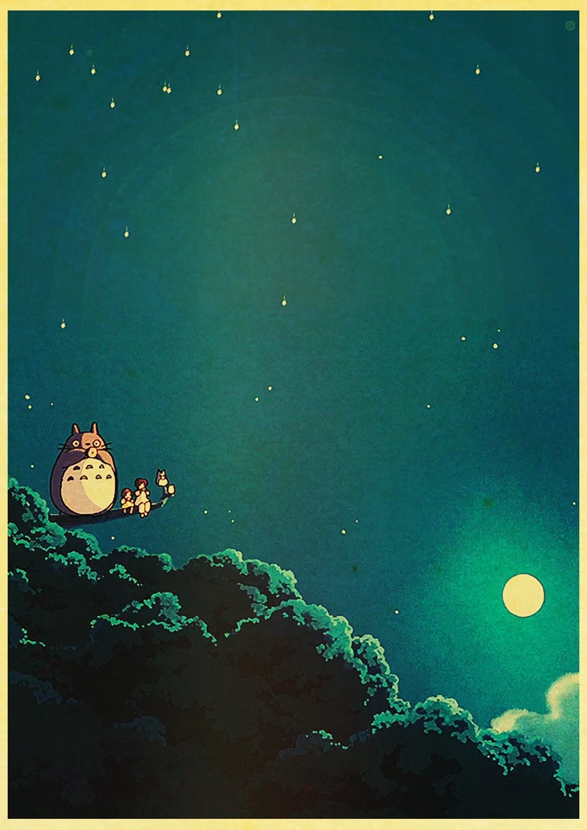 Miyazaki Hayao Totoro Cartoon Wall Poster