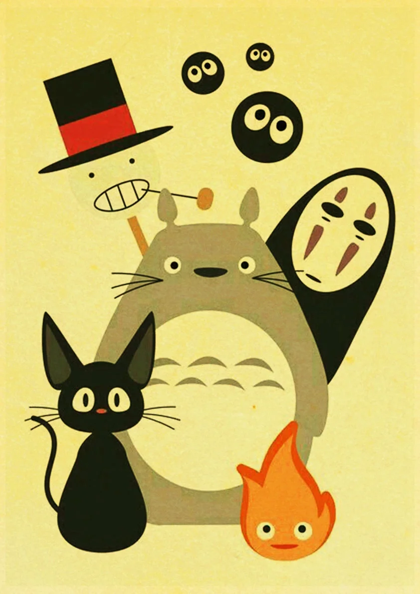 Miyazaki Hayao Totoro Cartoon Wall Poster