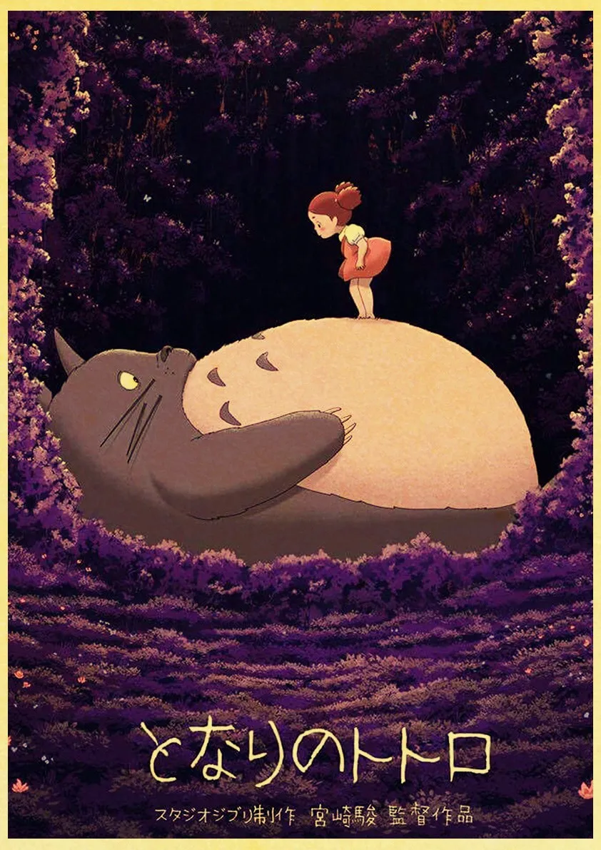 Miyazaki Hayao Totoro Cartoon Wall Poster
