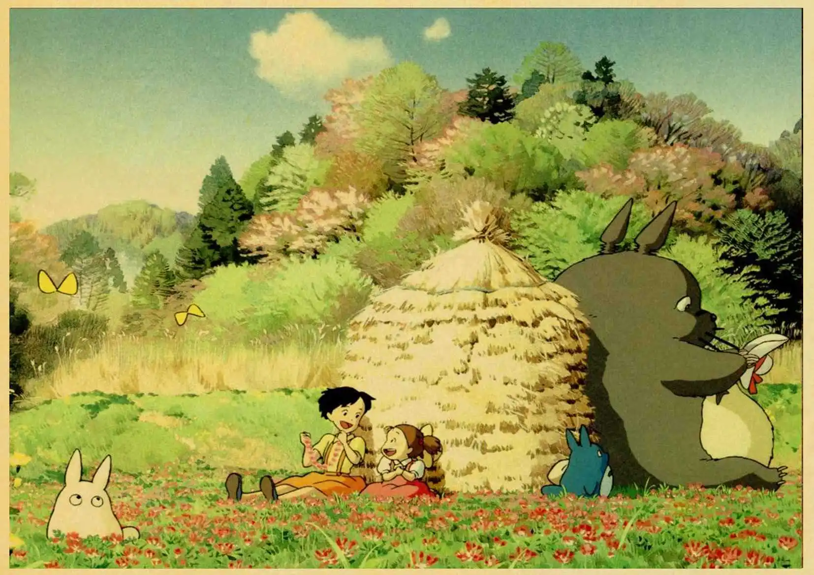 Miyazaki Hayao Cartoon Vintage Poster Wall Decor