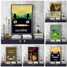Miyazaki Hayao Cartoon Vintage Poster Wall Decor Miyazaki Hayao Cartoon Vintage Poster Wall Decor