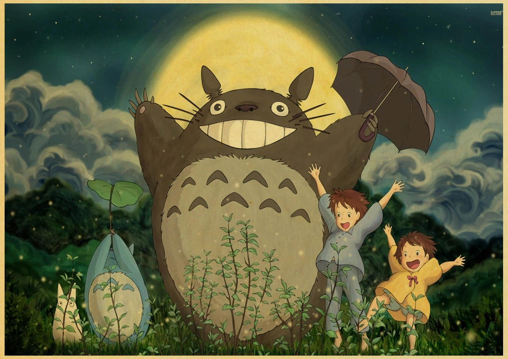 My Neighbor Totoro Anime Craft Paper Room Decor Poster