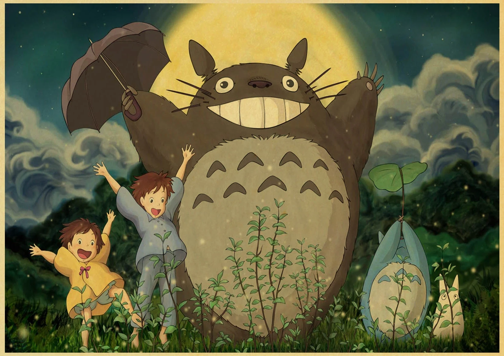My Neighbor Totoro Anime Craft Paper Room Decor Poster