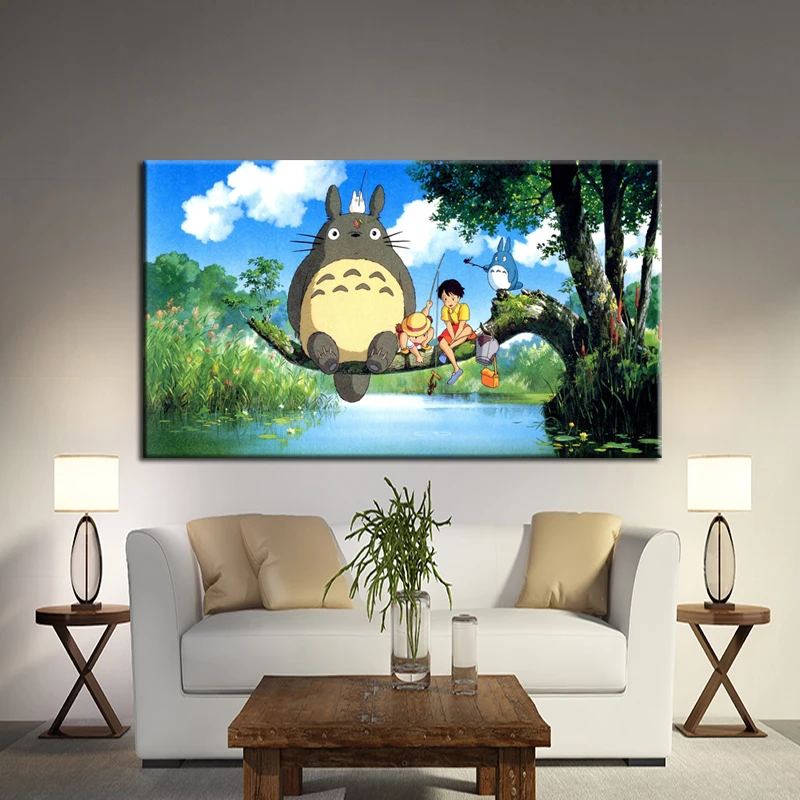 Miyazaki Hayao Totoro Cartoon Painting Wall Poster