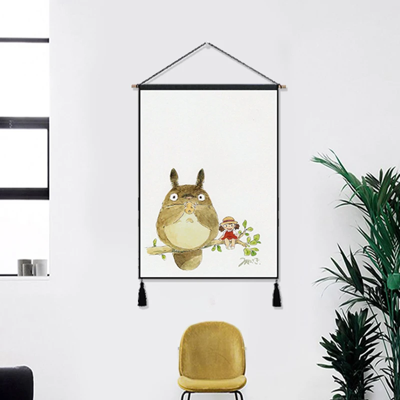 Hayao Miyazaki Totoro Cartoon Painting Home Decor Hanging Poster