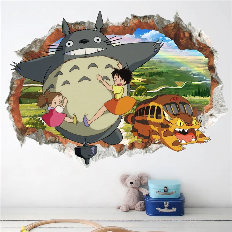 Cartoon Totoro 3D Effect Wall Decor Poster
