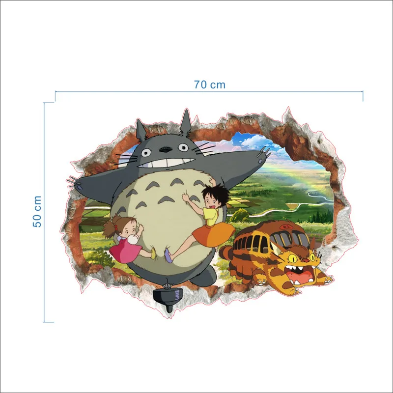 Cartoon Totoro 3D Effect Wall Decor Poster