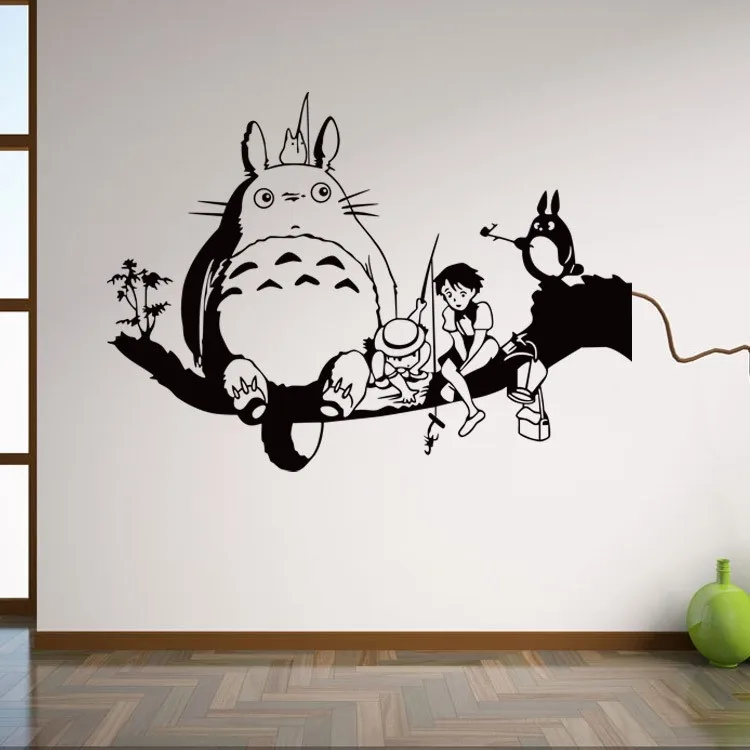 Cartoon Totoro On The Three Bedroom Removable Wall Sticker