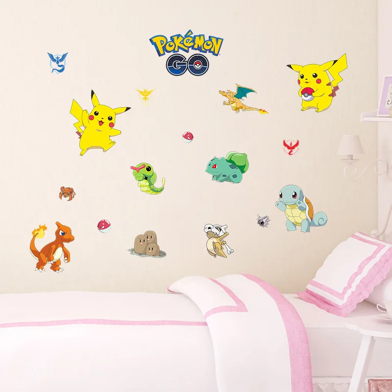 Cartoon Pokemon Pikachu Pattern Wall Decorative Sticker