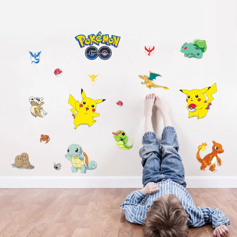 Cartoon Pokemon Pikachu Pattern Wall Decorative Sticker