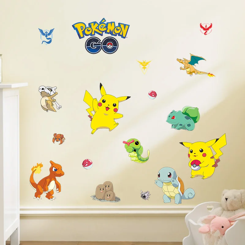 Cartoon Pokemon Pikachu Pattern Wall Decorative Sticker