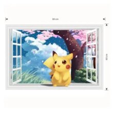 Pokemon Pikachu 3D Cartoon Window Room Decor Wall Sticker Poster Pokemon Pikachu 3D Cartoon Window Room Decor Wall Sticker Poster