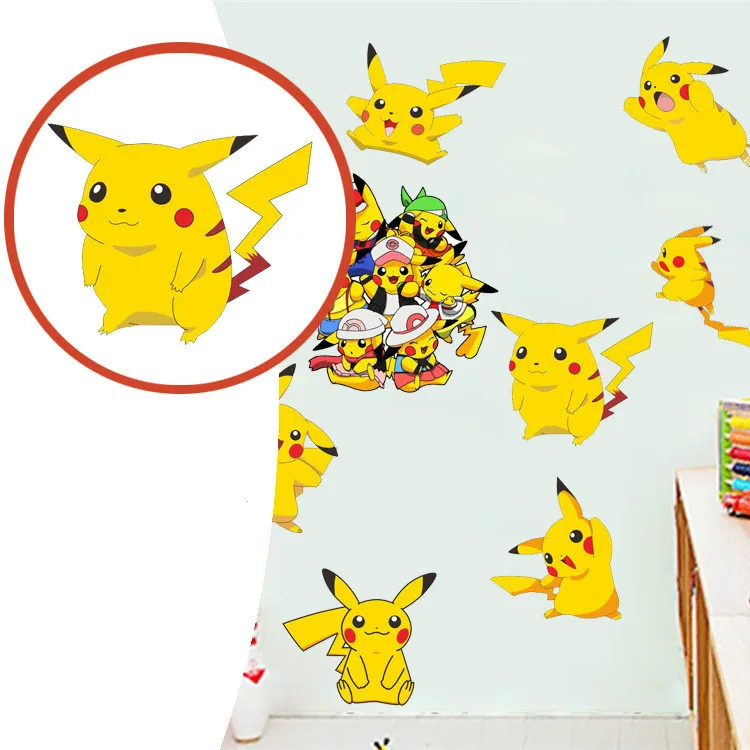 Pikachu Cartoon Room Decoration Wall Sticker
