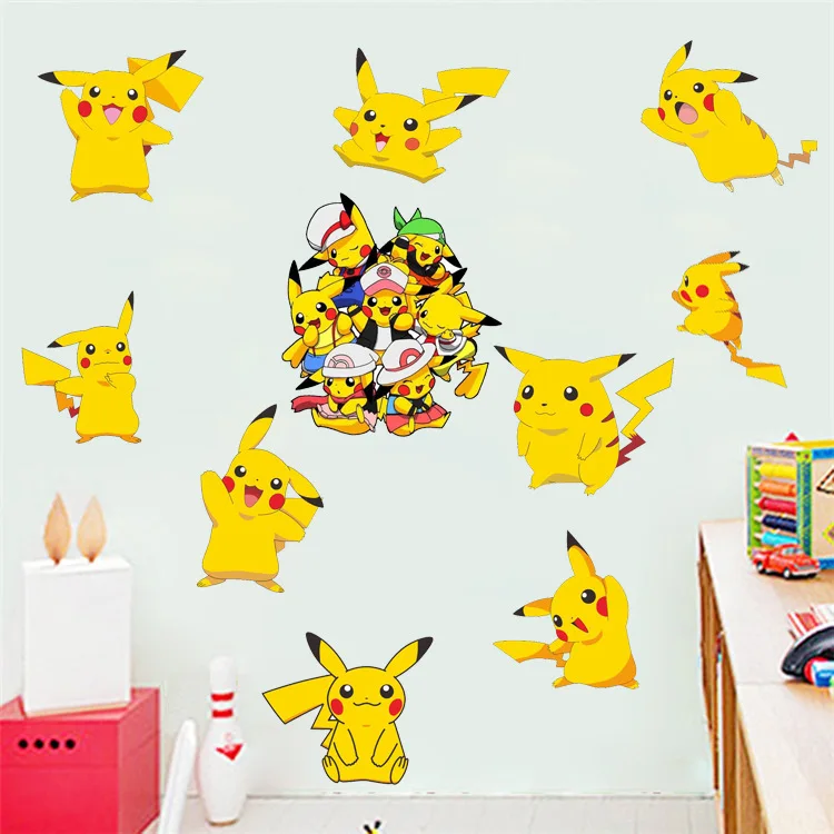 Pikachu Cartoon Room Decoration Wall Sticker