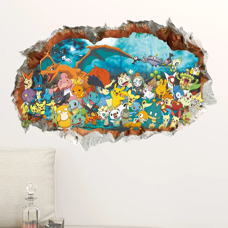 3D Game Pokemon Anime Wall Sticker Poster