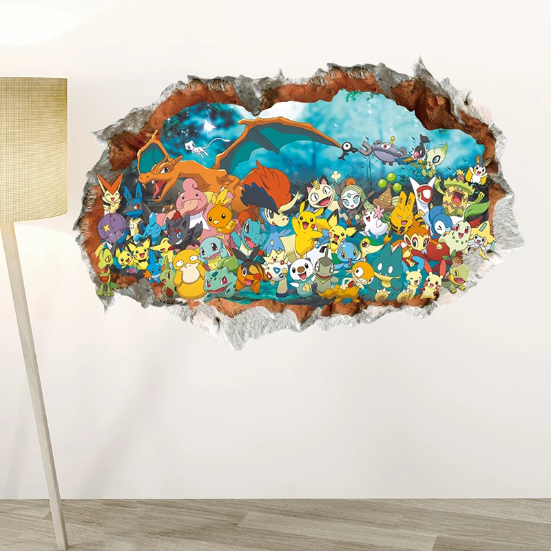 3D Game Pokemon Anime Wall Sticker Poster
