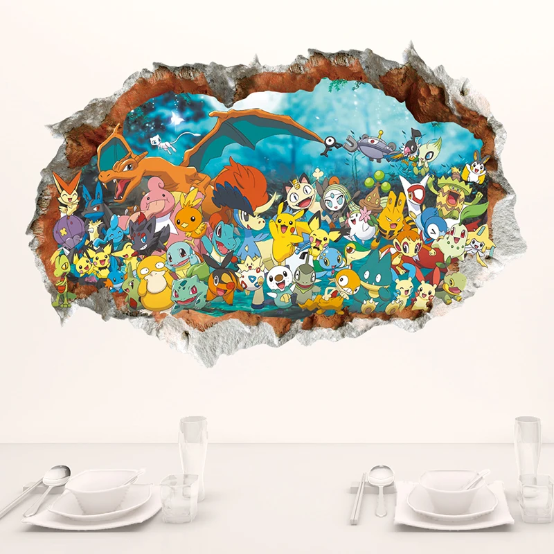 3D Game Pokemon Anime Wall Sticker Poster