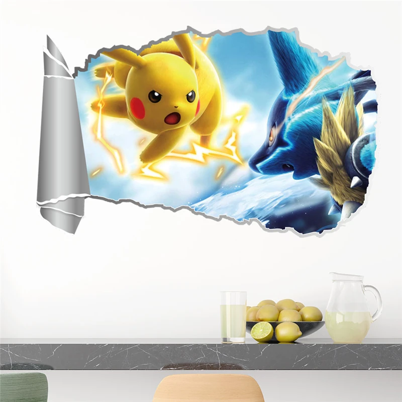 3D Effect Pokemon Cartoon Wall Sticker Poster