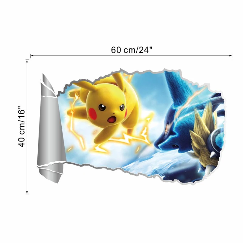 3D Effect Pokemon Cartoon Wall Sticker Poster