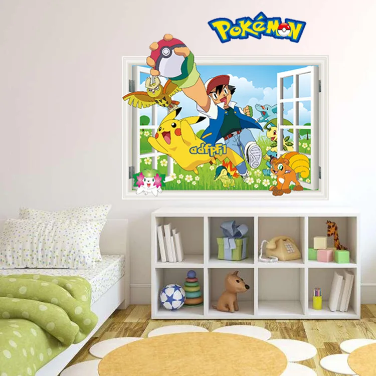 3D Cartoon Pokemon Room Decor Window Wall Sticker Poster