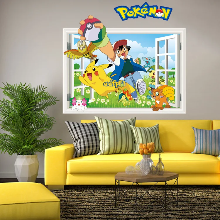 3D Cartoon Pokemon Room Decor Window Wall Sticker Poster