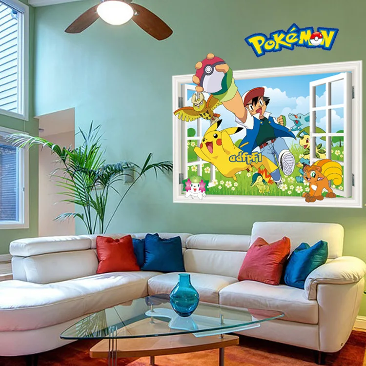 3D Cartoon Pokemon Room Decor Window Wall Sticker Poster