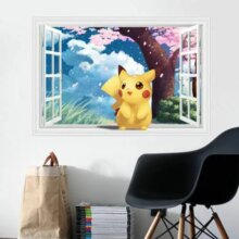 Pokemon Pikachu 3D Window Wall Sticker Pokemon Pikachu 3D Window Wall Sticker